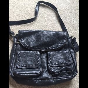Black leather purse